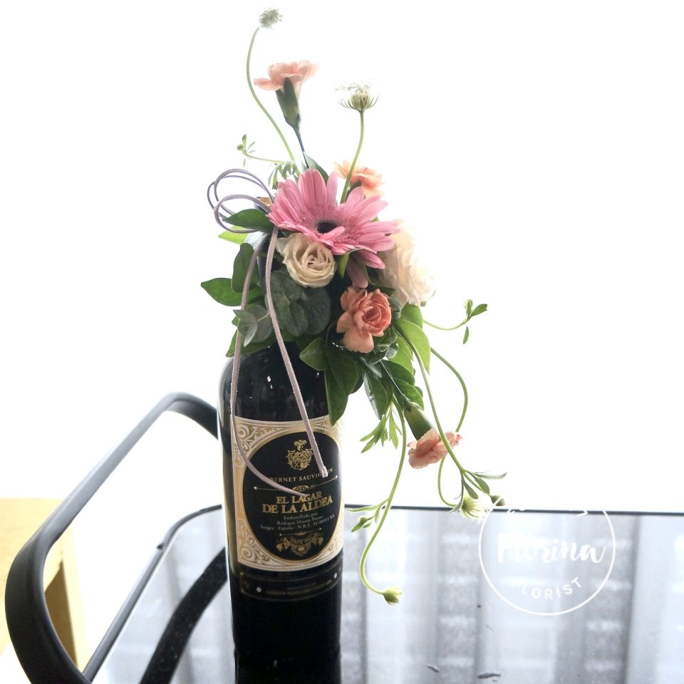 wine with blooms